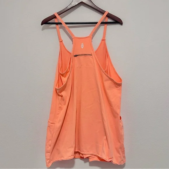 Free People Movement Hot Shot Romper Shorts Dress Size Medium Orange - Picture 8 of 9
